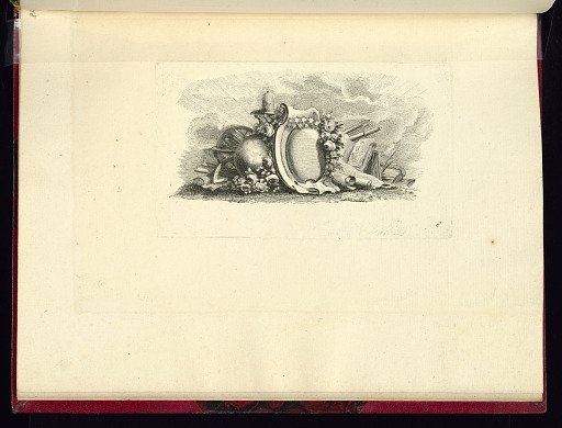 Vignette with a Blank Oval shield