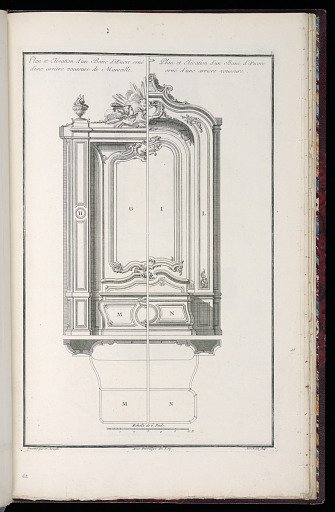 Plan et Elévation d’un Banc d’œuvre orné d’une arriere voussures de Marseille. / Plan et Elévation d’un Banc d’œuvre orné d’une arriere voussure
