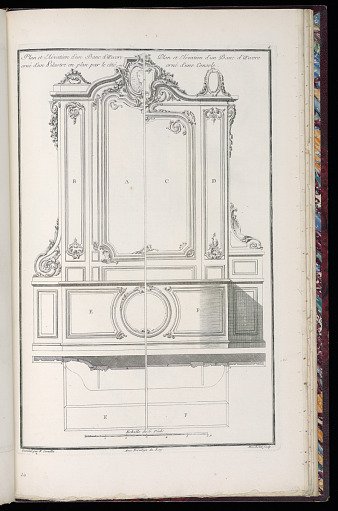 Plan et Elévation d’un Banc d’œuvre orné d’un Pilastre en plan par le côté; Plan et Elévation d’un Banc d’œuvre orné d’une Console