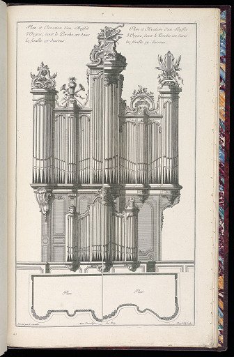 Plan et Elévation d’un Buffet d’Orgue, dont le Porche est dans la feuille cy-dessous / Plan et Elévation d’un Buffet d’Orgue, dont le Porche est dans la feuille cy-dessous