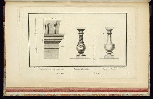 Archivolte et Imposte Composite. Balustre Corinthien. Balustre Toscan.
