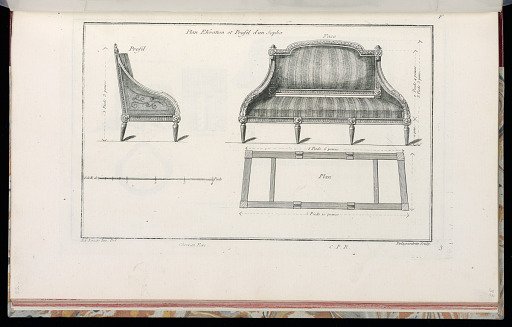 Plan Elévation et Profil d'un Sopha