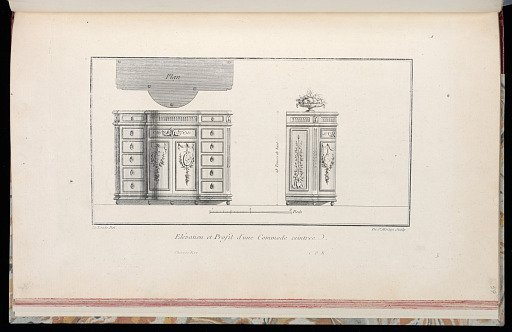 Elévation et Profil d'un Commode ceintrée