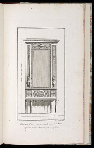 Elévation d'une petite Commode avec Sécrétaire