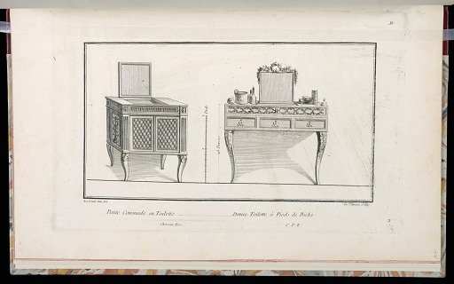 Petite Commode en Toilette, Demie Toilette à Pieds de Biche