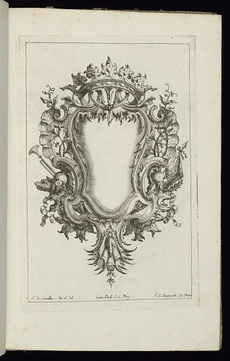 Cartouche Topped by Open Crown