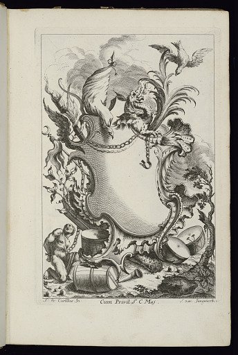 Cartouche with Chained Figure