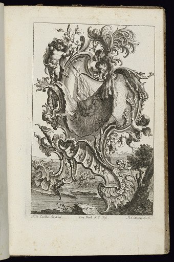 Cartouche with Plumed Helmet
