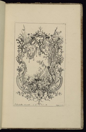 Cartouche with Putti Mounting a Tent