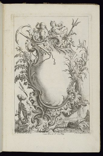 Cartouche with Two Putti and a Mermaid