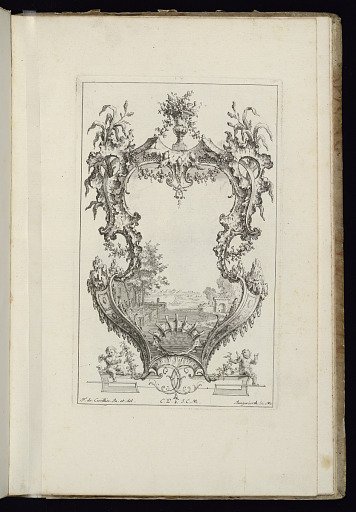 Cartouche with River Landscape
