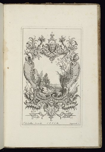 Cartouche with Valley Landscape