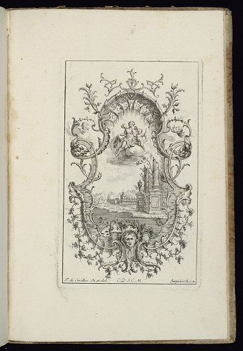 Cartouche with View of Palace and Ruins