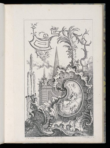 Cartouche with Obelisk and Palm
