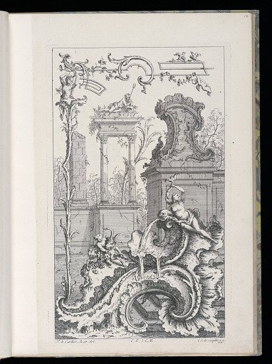 Cartouche with Ruins and Columns