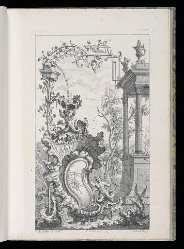 Cartouche with Fountain and Sea Putti