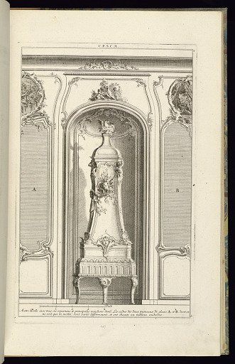 Autre Poële avec Tous ces Ornemens et Principales Moulures Dorés…Un Tableau au Dessus
