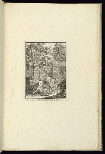 Design with Two Figures in a Garden