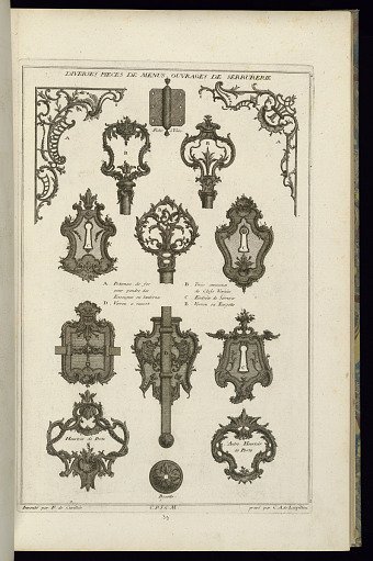 Diverses Pieces de Menus Ouvrages de Serrurerie