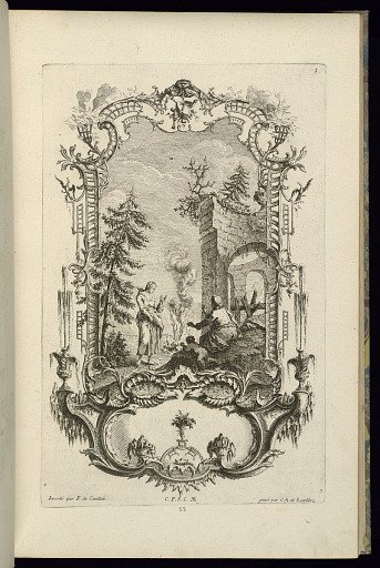 Design for Cartouche with Central Vignette