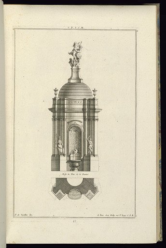 Elevation and Plan for a Public Fountain