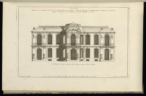 Elevation de la Façade du Coté de la Cour, d'une Maison de Campagne