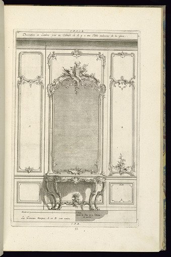 Design for Wainscoting with a Mirror and a Console Table