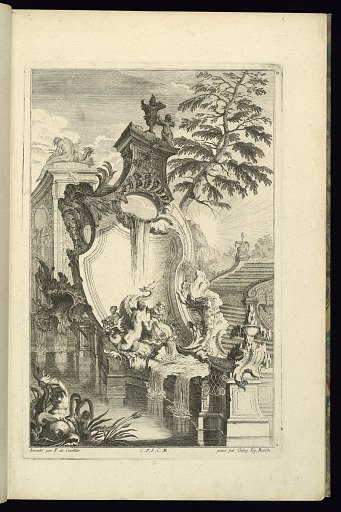 Design for Fountain with Putto Riding a Dolphin