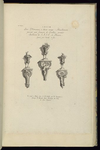 Design for Three Wall Brackets with Vases