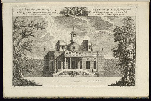 Architectural Elevation of La Retraite within its Landscape