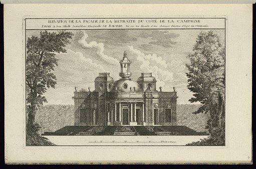 ELEVATION DE LA FAÇADE DE LA RETRAITE DU COTÉ DE LA CAMPAGNE