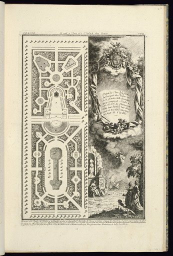 Detail du Plan de la partie du Bosquet du Théatre et de la Grande Salle de verdure qui y correspond