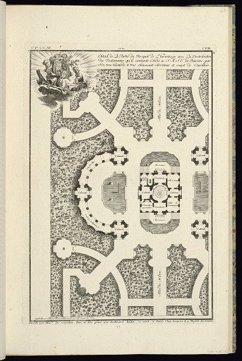 Détail de la Partie du Bosquet de l’hermitage avec La Distribution des Batiments qu’il contient.