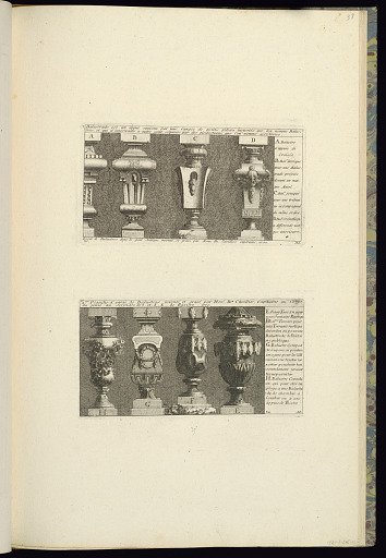 Upper Plate: Essai de Balustres dans le gout Antique