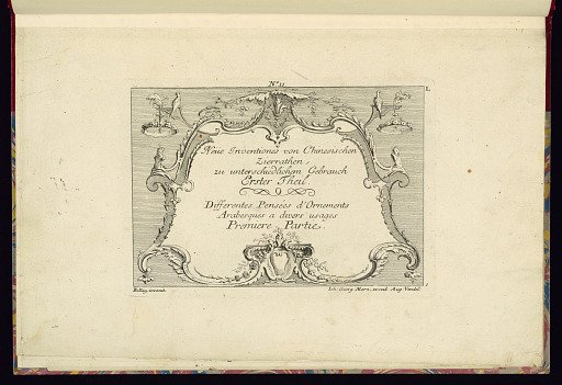 Title-page from Neüe Inventiones von Chinesischen Zierrathen, zu untershiedlichem Gebrauch, Erster Theil
