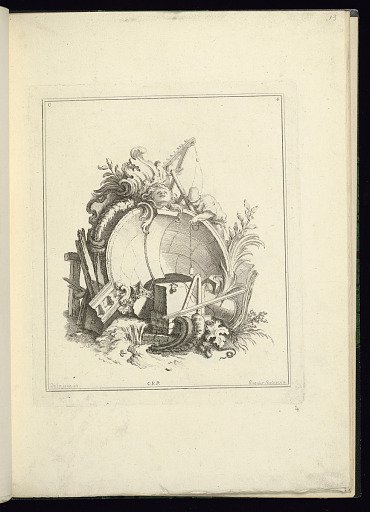 Design for a Cartouche Representing Architecture