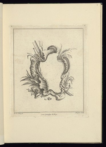 Design for Cartouche Evoking Aquatic Elements
