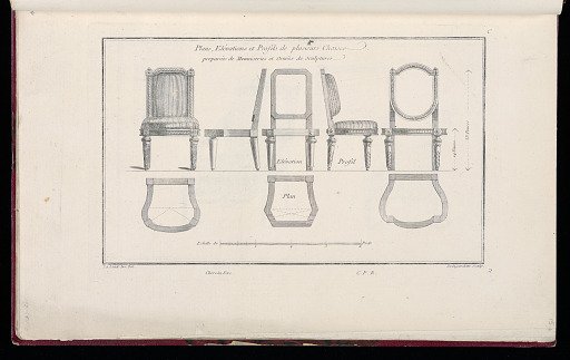 Plans, Elévations, et Profils de plusieurs Chaises