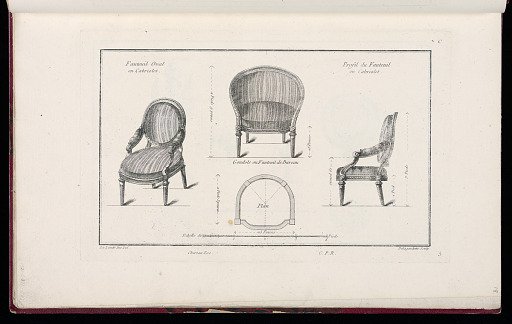 Fauteuil Oval en Cabriolet [et] Profil du Fauteuil en Cabriolet