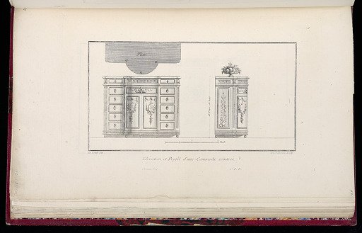 Elévation et Profil d'un Commode ceintrée