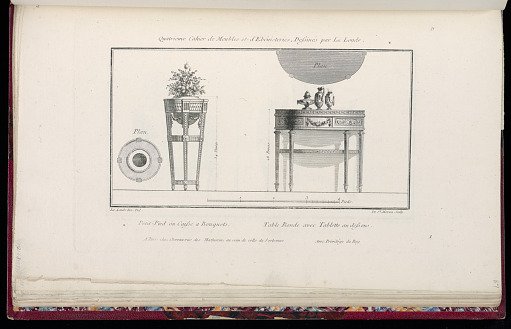 Petit-Pied ou Caise a Banquets. Table Ronde avec Tablette au dessous