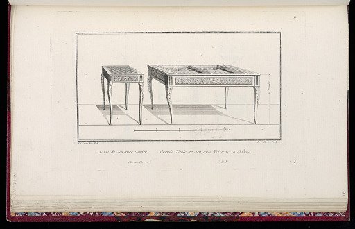 Table de Jeu avec Damier; Grande Table de Jeu, avec Trictrac en dedans