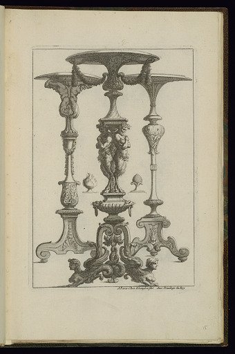 Three Gueridons (Candlestands) Designs
