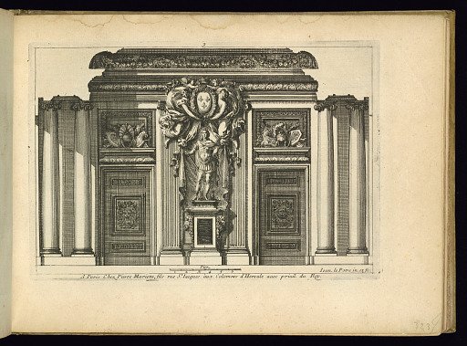 Interior Wall Elevation with a Statue of the King Louis XIV