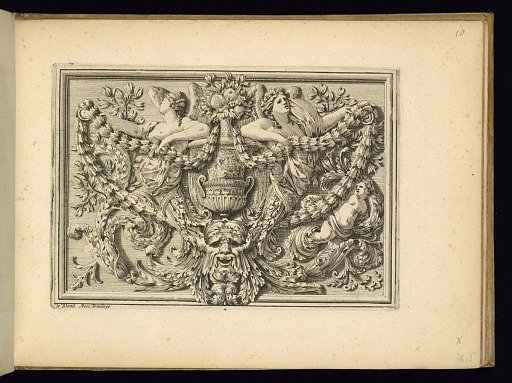 Panel Design with a Vase and Female Figures