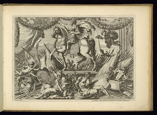 Trophy of Arms with an Equestrian Statue
