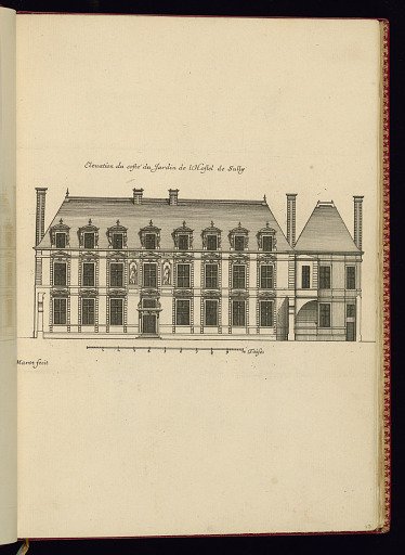 Elevation du costé du Jardin de l’Hostel de Sully