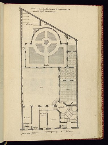 Plan de rez de chaussé de la maison de Monsieur Roland à la ville neusve à la rue Clery