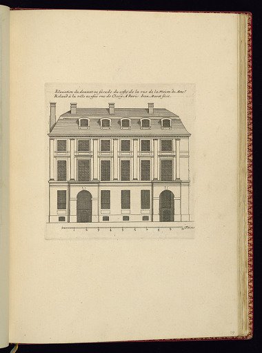 Elevation du devant ou facade du costé de la rue de la maison de Monsr. Roland à la ville neusue rue de Clery A Paris
