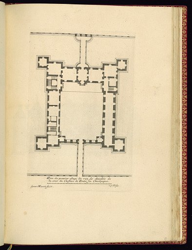 Plan du premier estage du rez de chaussée de la cour du Chasteau de Pontz en Champagne
